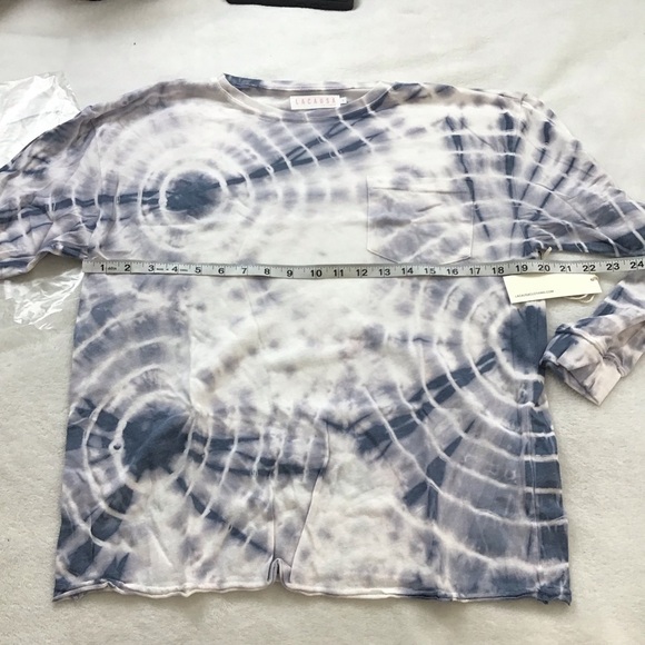 LACAUSA Tie Dye Long Sleeve Crewneck Tee Small Organic Cotton - Picture 6 of 8